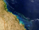 Grande barrière de corail, Australie, vue par satellite