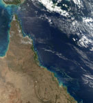 Grande barrière de corail, Australie, vue par satellite