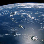 Archipel d'Hawaii vu par la navette Discovery