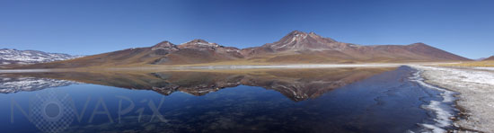 Laguna Miscanti with Cerro Miniques. Chile