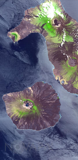 The Galapagos Islands seen by satellite