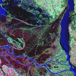 Argentine - Delta du fleuve Parana vu par satellite