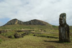 Volcan Rano Raraku and Moai on Easter island