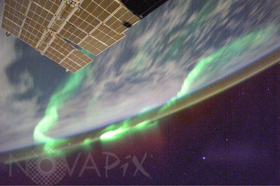 Aurore australe observée depuis la station spatiale