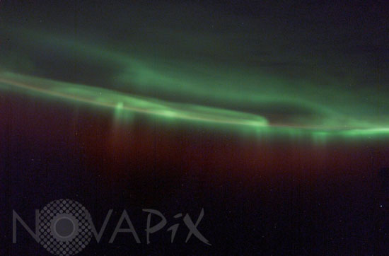 Aurore australe observée depuis la station spatiale