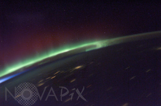 Aurora borealis from ISS