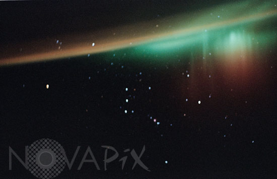 Aurore australe observée depuis la navette Endeavour