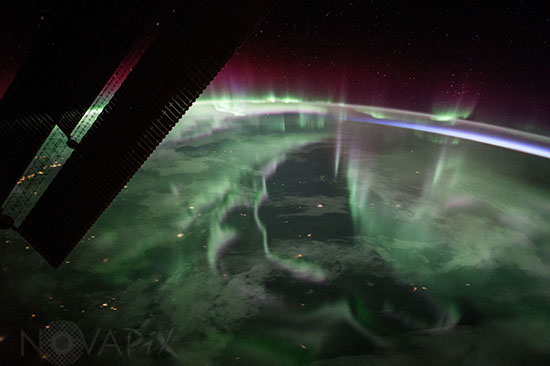 Aurore boreale observée depuis la station spatiale