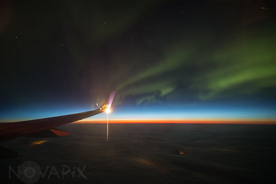 Aurore Boréale vue d'avion