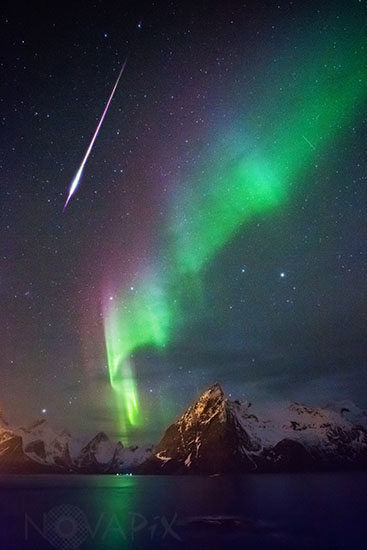 Aurora and Meteor in Norway