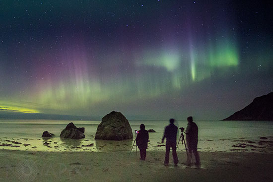 Aurore boréale et photographes - Norvège
