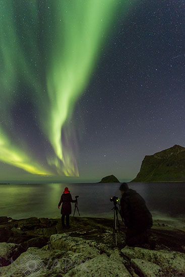 Aurore boréale et photographes - Norvège