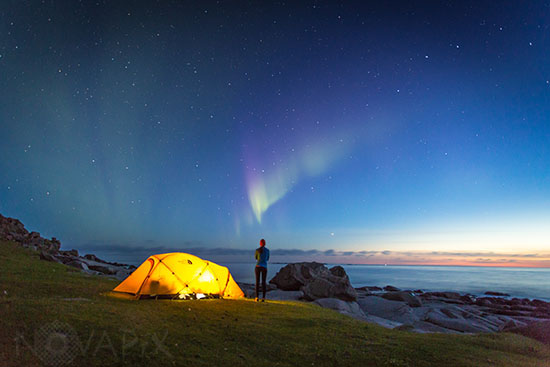 Observation d'une Aurore boréale - Norvège