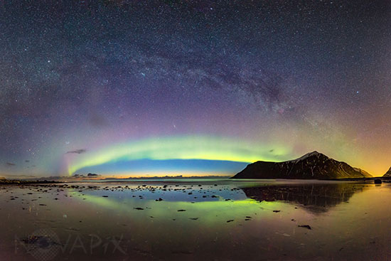 Aurora borealis and Milky Way - Norway