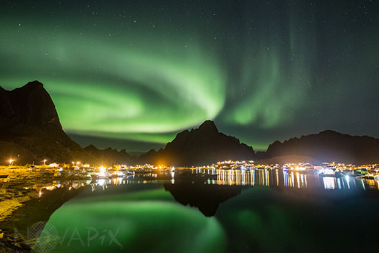 Northern Lights reflection in Reine