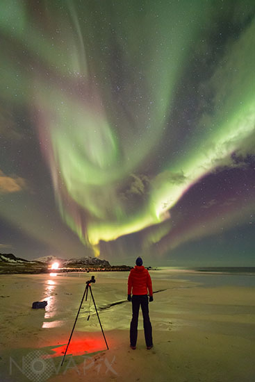 Aurore boréale et Photographe - Norvège