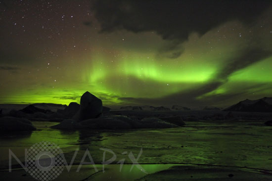 Aurore boréale observée en Islande