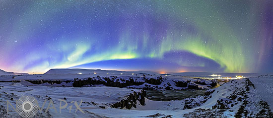Aurore Boreale - Cascade de Godafoss - Islande
