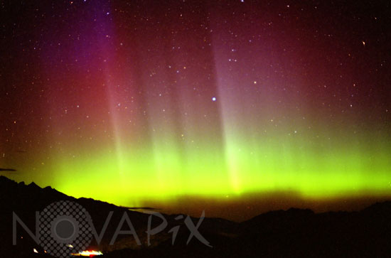 Aurore australe observée en Nouvelle-Zélande