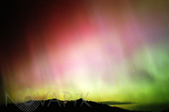 Aurore australe observée en Nouvelle-Zélande