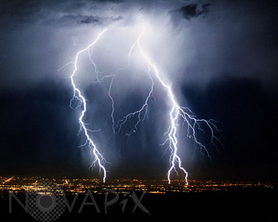 Lightning storm over Los Angeles