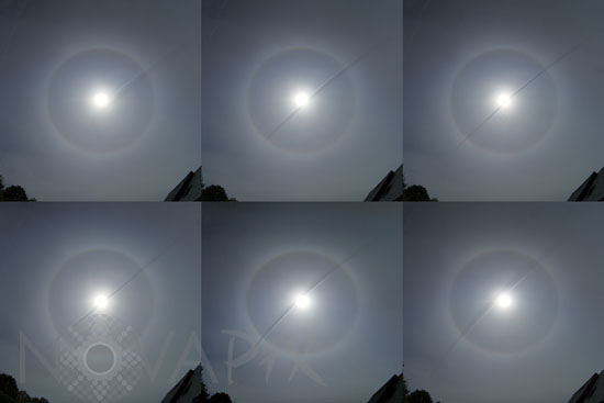 Sun Halo and contrail.
