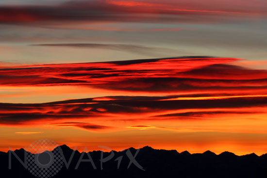 Coloured clouds at sunrise
