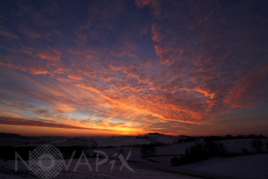 Coloured clouds at sunrise