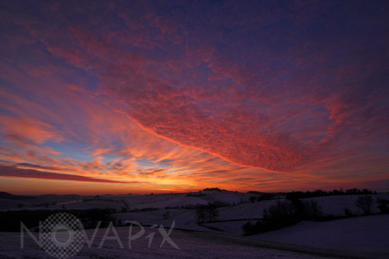 Coloured clouds at sunrise