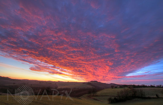 Coloured clouds at sunrise