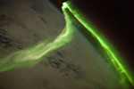 Aurore australe observée depuis la station spatiale