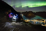 Camping sous une Aurore boréale - Norvège