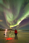 Aurore boréale et Photographe - Norvège