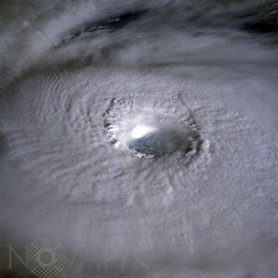 Eye Of typhoon Odessa, Pacific Ocean. August 1985.