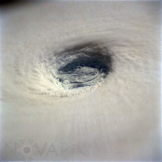 Typhoon Yuri eye seen from space