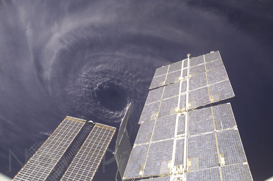 Eye of hurricane Ivan seen from space
