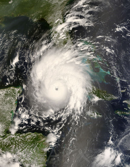 Ouragan Gustav vu par le satellite Terra 08/2008