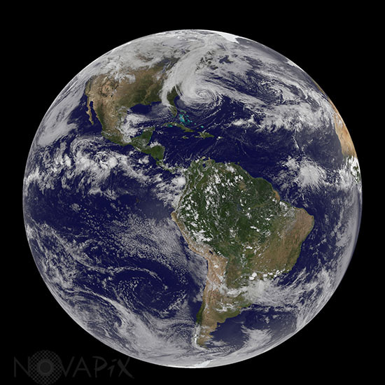Ouragan Sandy vu par satellite 10/2012