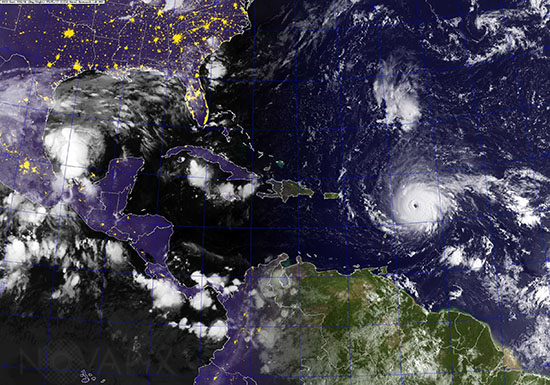 Ouragan Irma vu par satellite 09/2017