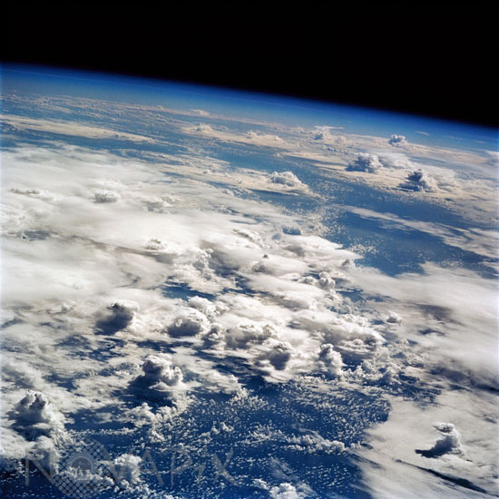 Thunderstorms seen from space shuttle Discovery