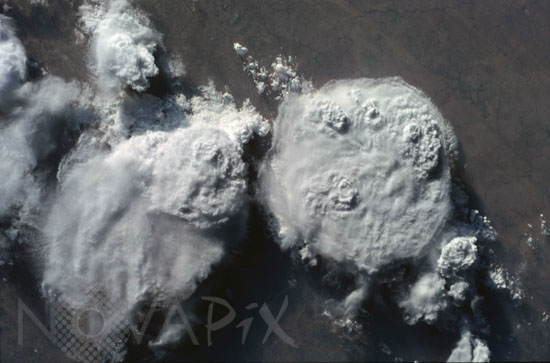 Thunderstorm seen from space