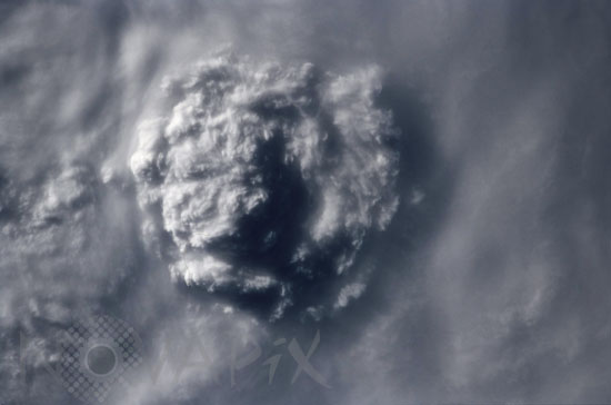 Thunderstorm seen from space