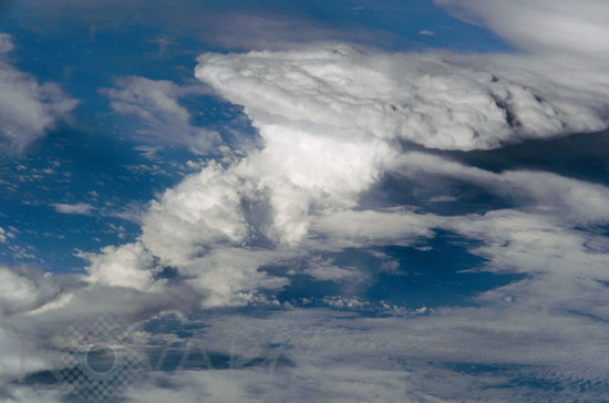 Thunderstorm seen from space