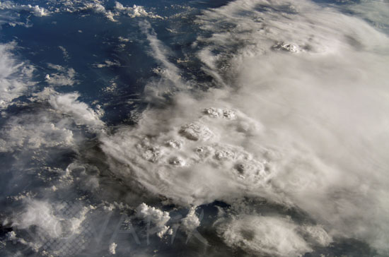 Thunderstorm seen from space