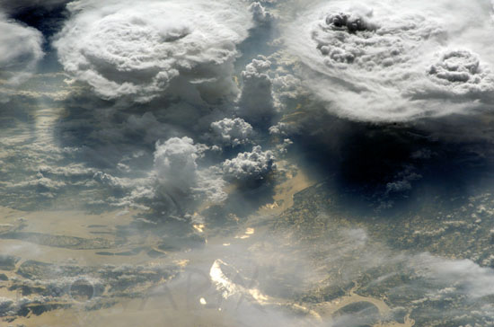 Thunderstorm seen from space