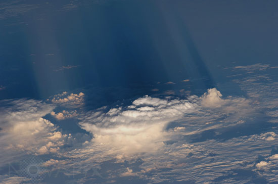 Thunderstorm seen from space