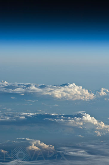 Clouds and atmosphere seen from space
