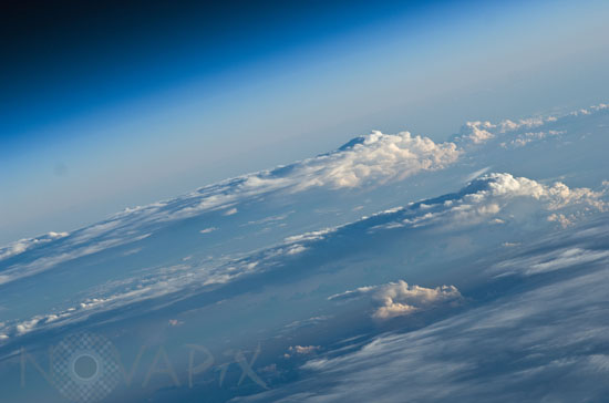 Clouds and atmosphere seen from space
