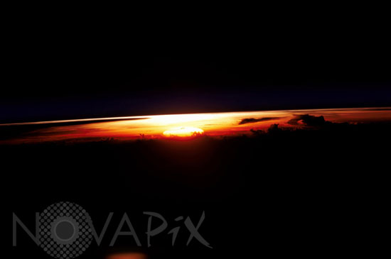Sunset in earth atmosphere