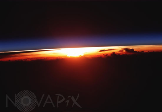 Coucher de soleil vu depuis la navette Columbia